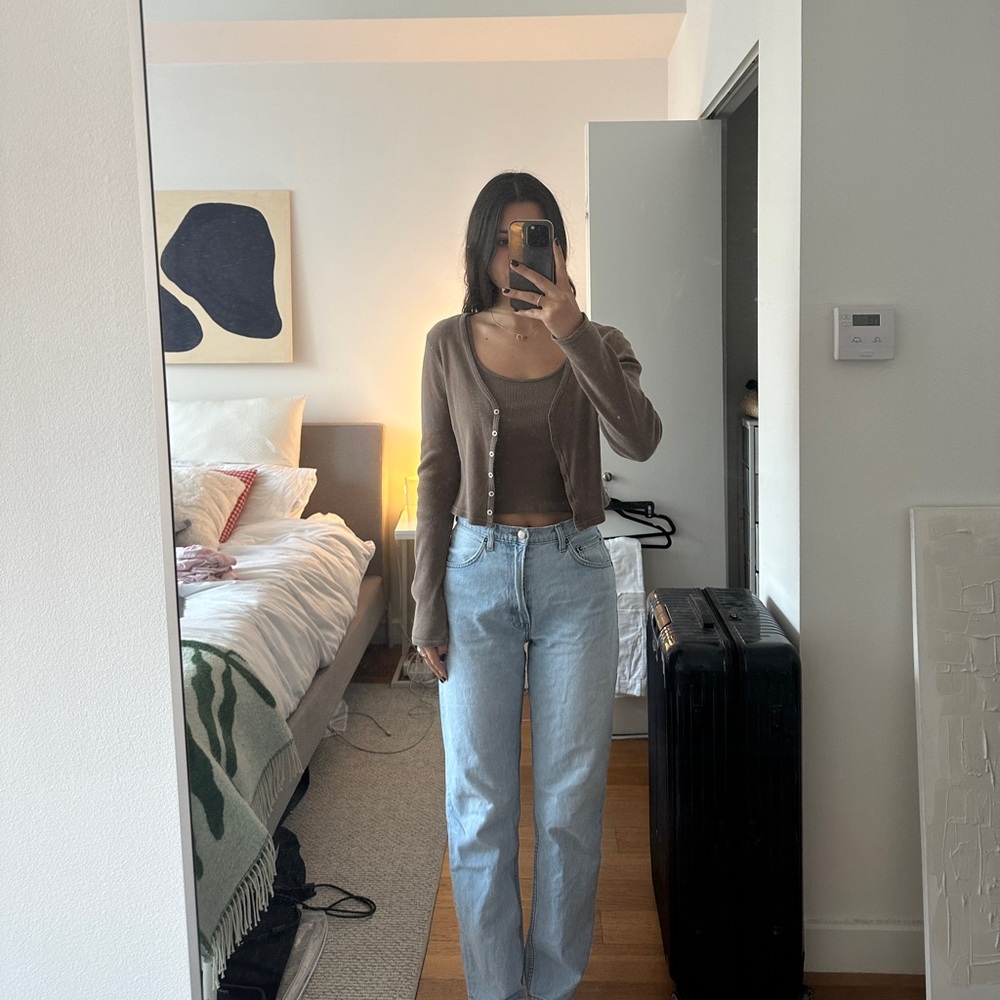 Brandy Melville Brown Tank Top and Cardigan